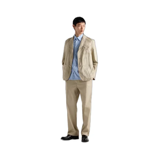 Single-breasted cotton blend jacket