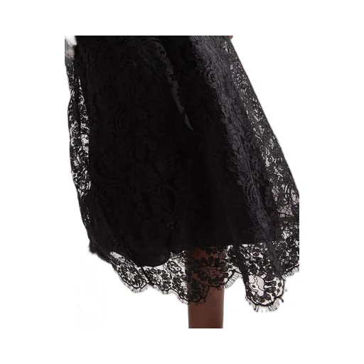 Embroidered lace midi-dress