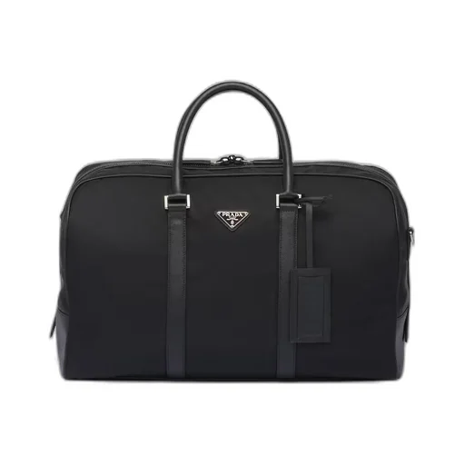 Re-Nylon and Saffiano leather duffel bag