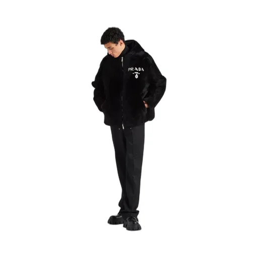 Reversible shearling jacket