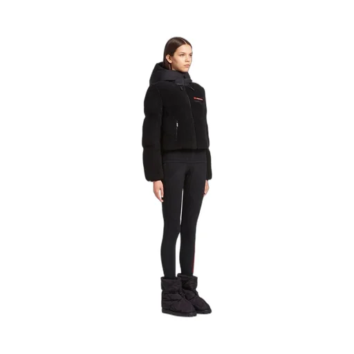 Cropped recycled fleece down jacket