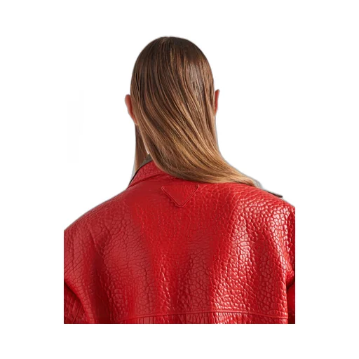 Single-breasted nappa leather jacket