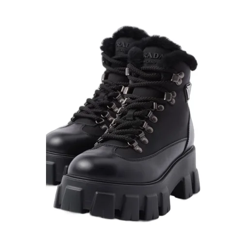Monolith leather and Re-Nylon booties