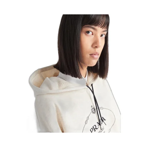 Oversized cotton fleece hoodie