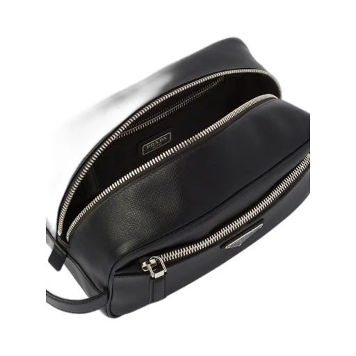 Saffiano leather travel pouch