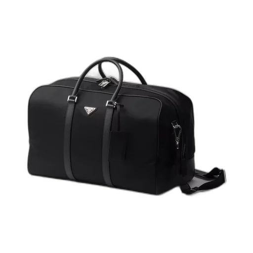 Re-Nylon and Saffiano leather duffel bag