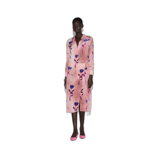 Floral print crêpe de chine skirt