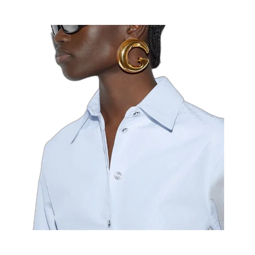 Pinstripe cotton jacquard shirt