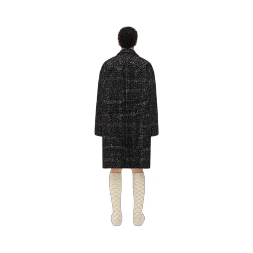 Wool Checked Alpaca Kimono Coat