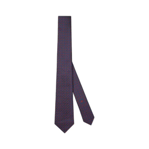 Horsebit silk jacquard tie