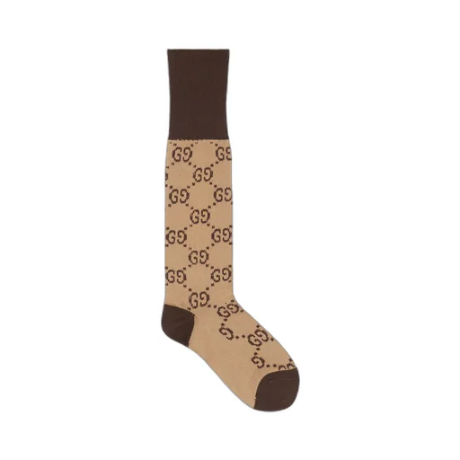 GG pattern cotton blend socks