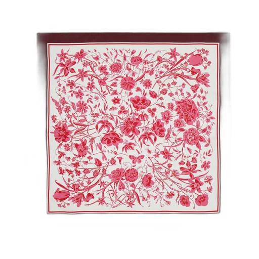 Floral print silk scarf