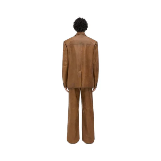 Vintage-Effect Leather Jacket