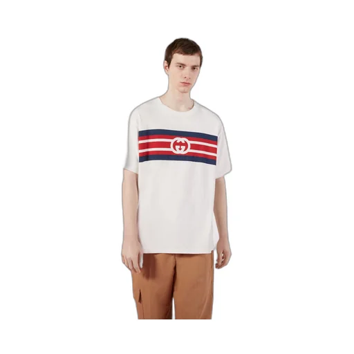 Interlocking G stripe print T-shirt
