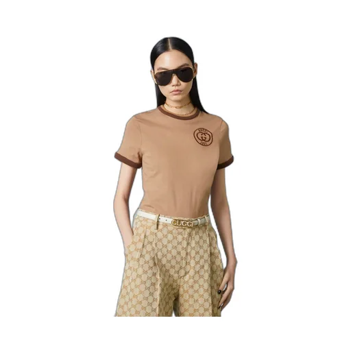 Cotton jersey T-shirt with Gucci embroidery