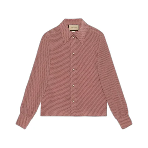 Micro G print silk shirt