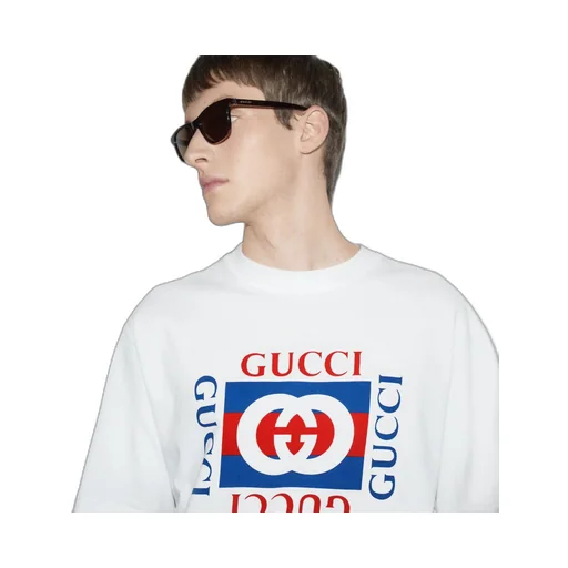 Cotton jersey T-shirt with Gucci print