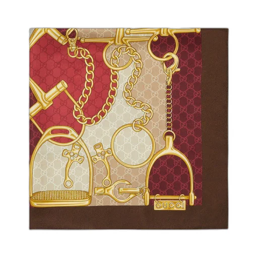 GG Horsebit silk scarf