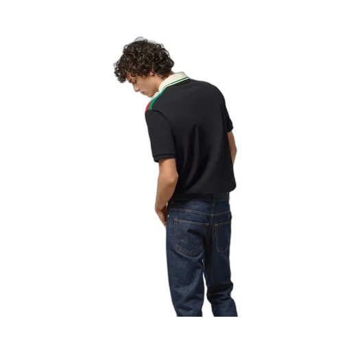 Cotton polo with Interlocking G