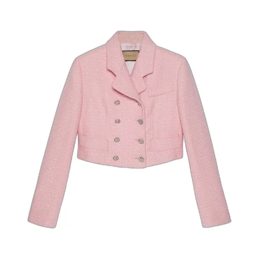 Cropped tweed jacket with sequins