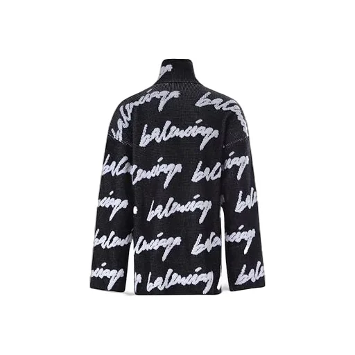 Scribble Logo Turtleneck Jersey Sweater