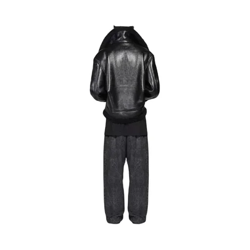 Cocoon Leather Aviator Jacket