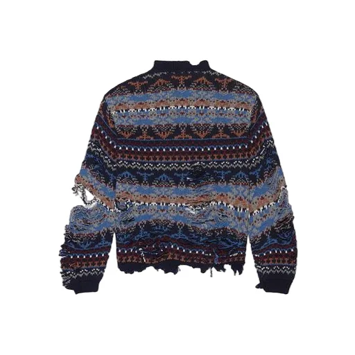 Destroyed Fair Isle Wool-Blend Jumper