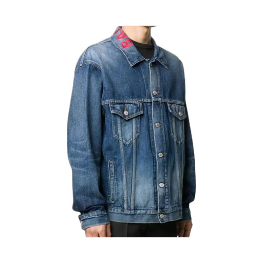 Neck Logo Denim Jacket