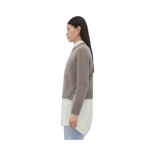 Heavy Wool Sweater With Knot Buttons