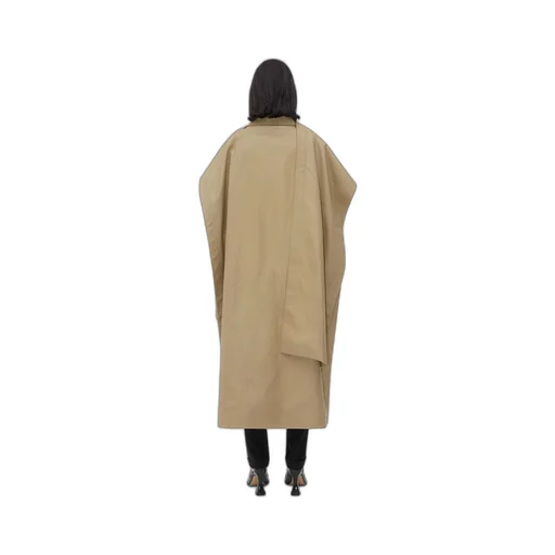 Leather Cape With Check Lining