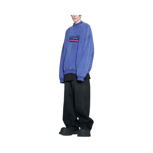 Hand-Drawn Political Campaign Sweatshirt Oversized