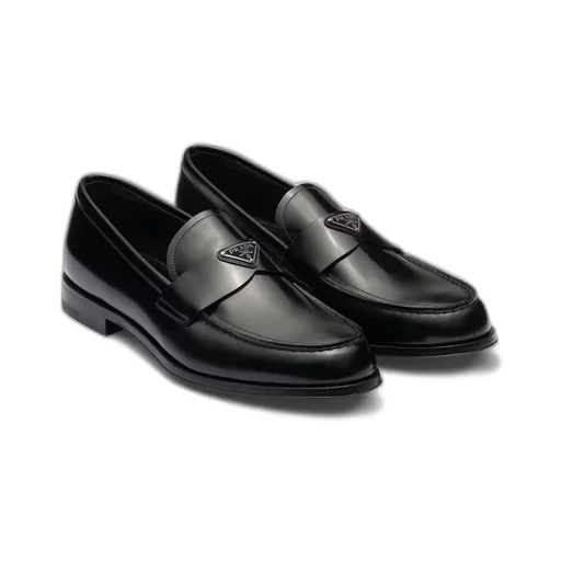 Brushed leather loafers