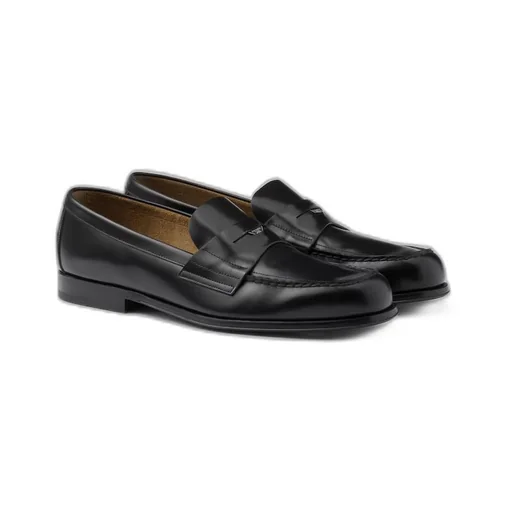 Brushed leather loafers