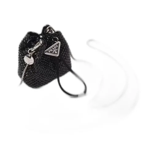 Satin mini-pouch with crystals