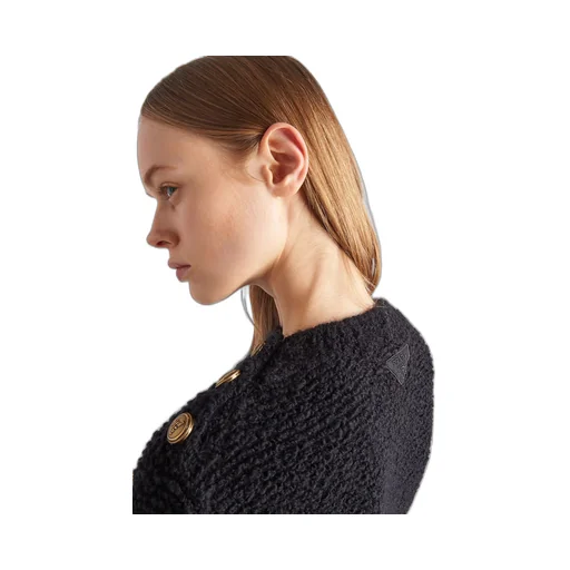 Bouclé mohair crew-neck sweater