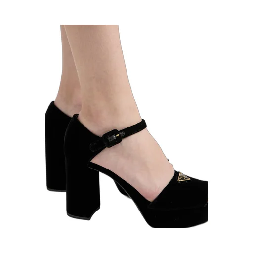 Velvet platform sandals