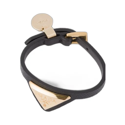 Saffiano leather and metal bracelet