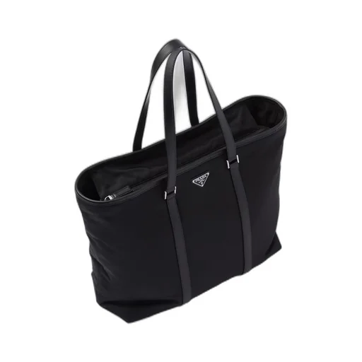 Re-Nylon and Saffiano leather tote bag