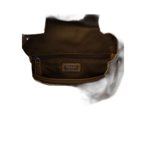 Re-Nylon and leather backpack