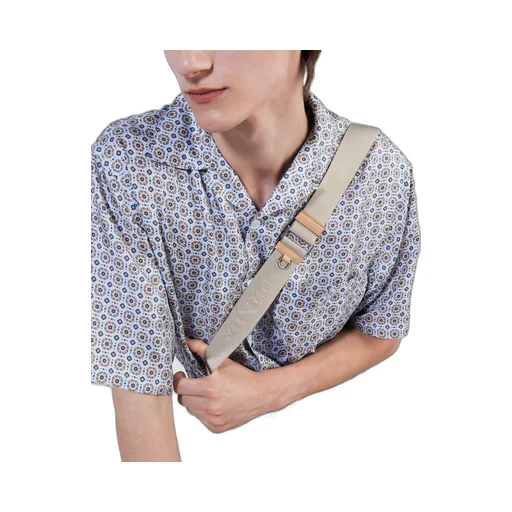 Short-sleeved printed silk shirt
