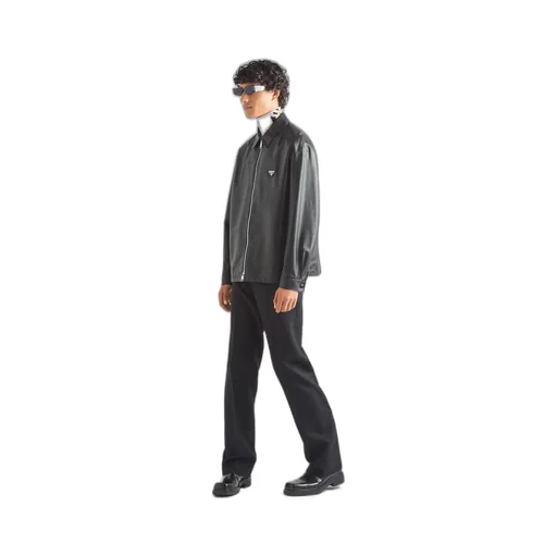 Nappa leather blouson jacket