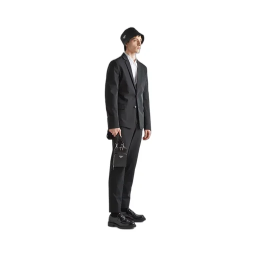 Single-breasted technical stretch fabric jacket