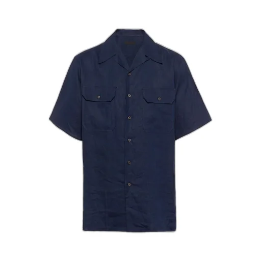 Short-sleeved linen shirt