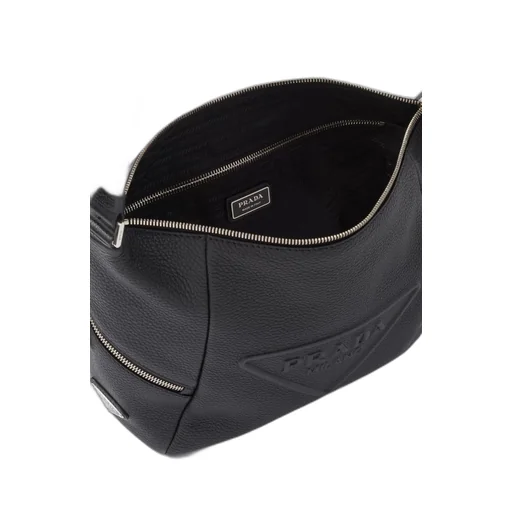 Leather bag with shoulder strap
