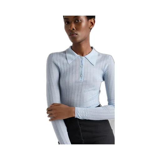 Cashmere and silk polo shirt
