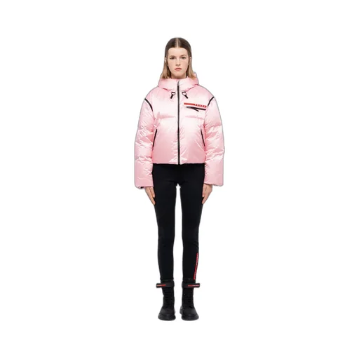 Cropped technical Re-Nylon down jacket