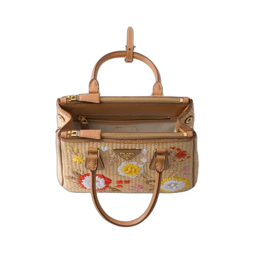 Small Prada Galleria crochet and leather bag