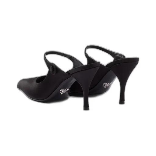 Satin high-heeled mules