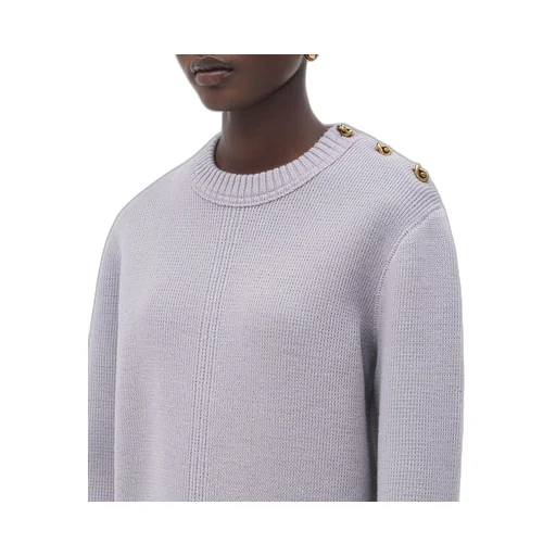 Wool Sweater With Metal Knot Buttons