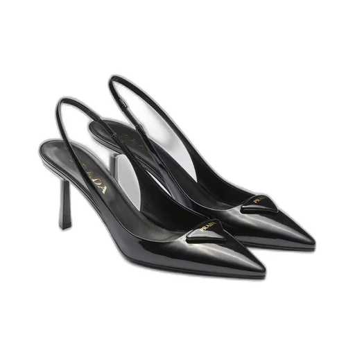 Patent leather slingback pumps